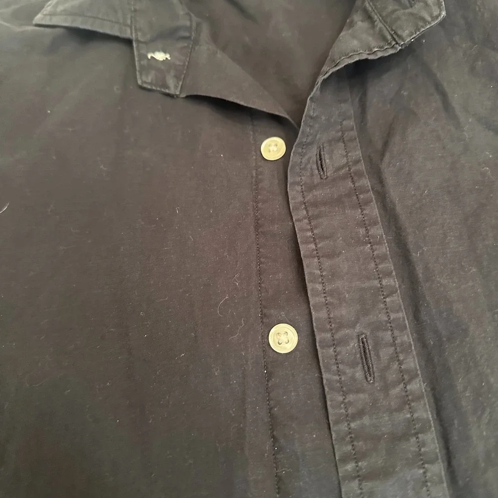 Polo Ralph Lauren Slim Fit Button Down Shirt Mens Black Large Cotton Stretch